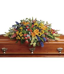 Colorful Reflections Casket Spray from your local Clinton,TN florist, Knight's Flowers